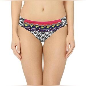 NWT Trina Turk Tanzania Multicolor Side Shirred Hipster Swim Bottom Size 12